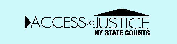 A button saying "Access to Justice - NY State Courts"